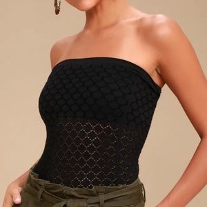 NWOT Intimately Free People Black Honeycomb Tube Top Size XS/Small